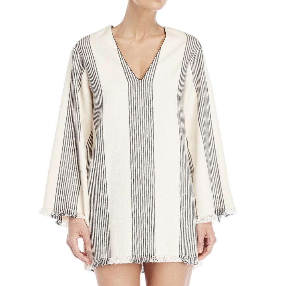 Derek Lam Stripe Canvas V-Neck Tunic Dress